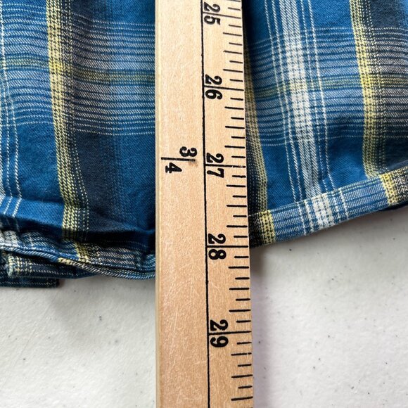 511 Tactical Concealment Covert Shirt Mens M Blue Plaid Flannel Snaps Hook Loop - Picture 11 of 11